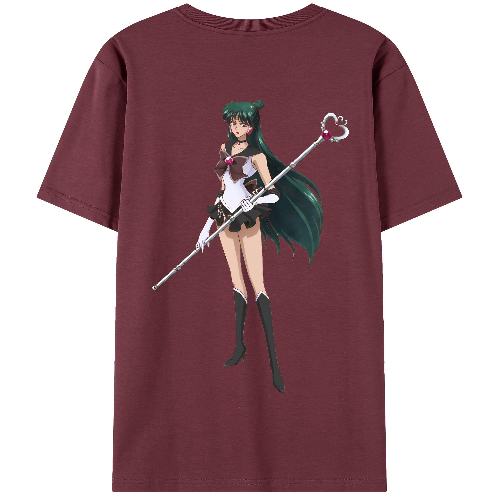 （画像用） 美少女戦士セーラームーン 冥王せつな Sailor Moon Meiou Setsuna 綿100％半袖Tシャツ（背面プリント）